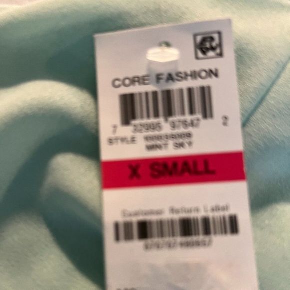 Bar III Sleeveless Top XS Mint Green Layered Chiffon Split Back with Stretch NWT - Picture 6 of 9